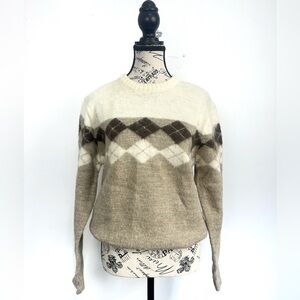 Vintage Sears wool blend  crewneck argyle sweater